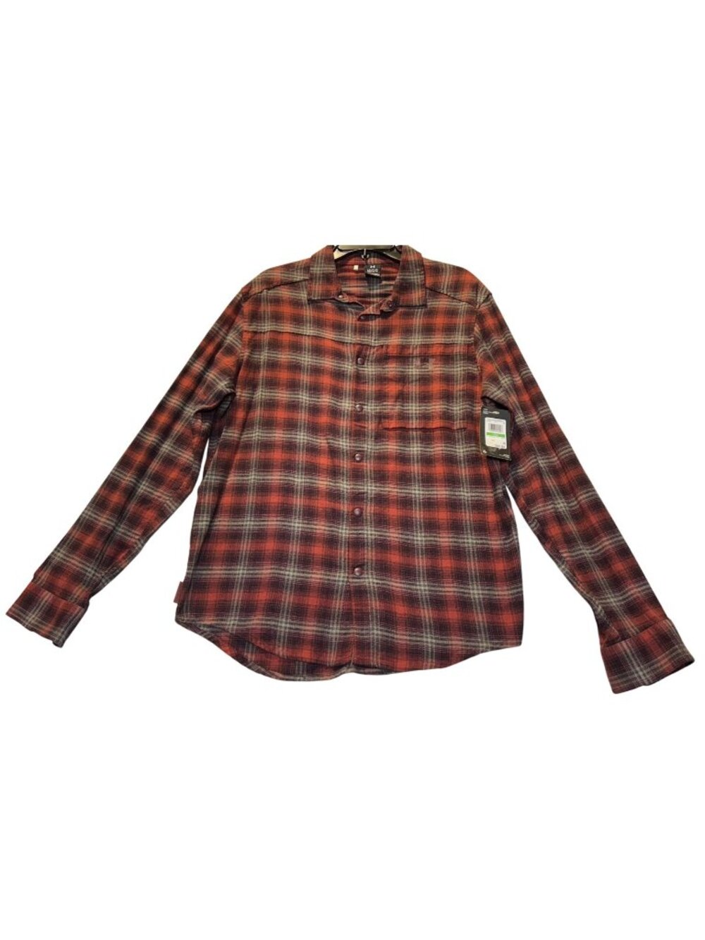 Under Armour Mens Size Large Tradesman Flex Flannel Shirt Plaid Red & Black Fitt